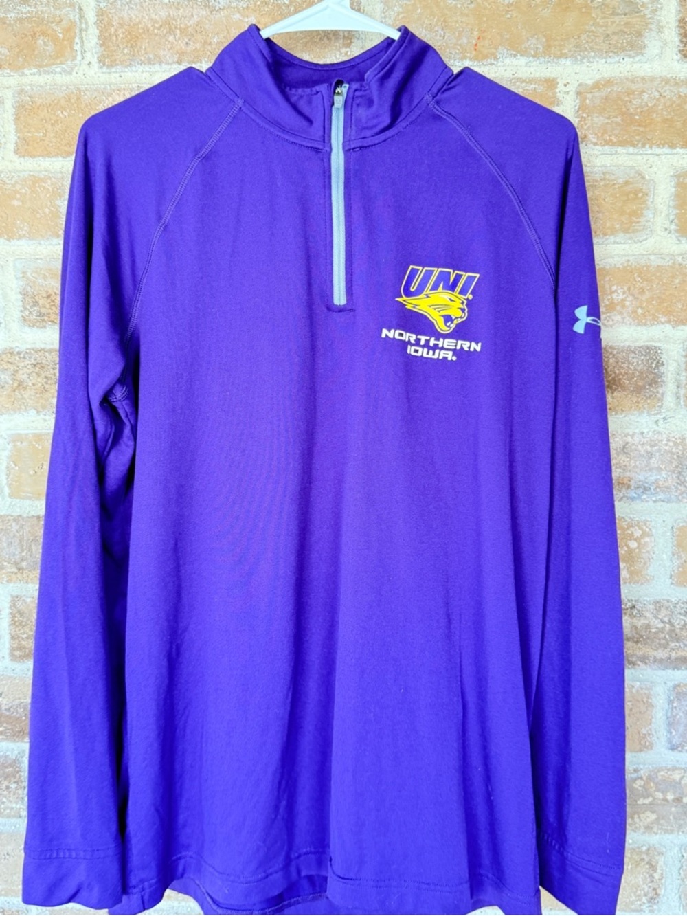 Under Armour Northern Iowa Purple Long Sleeve 1/4 Zip Performance Top